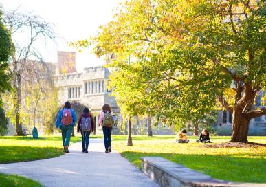 Students Walking in the Fall