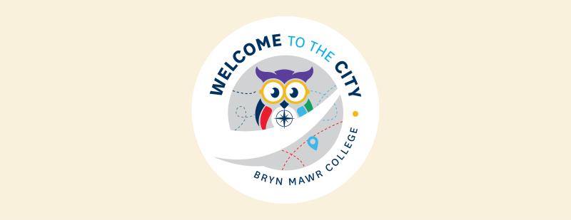 Welcome to the City logo with owl and class colors on beige background
