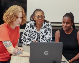 Marianne Fray at work at the Maternity Care Coalition