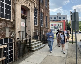 Students visit the Germantown YWCA as part of their summer digital scholarship.