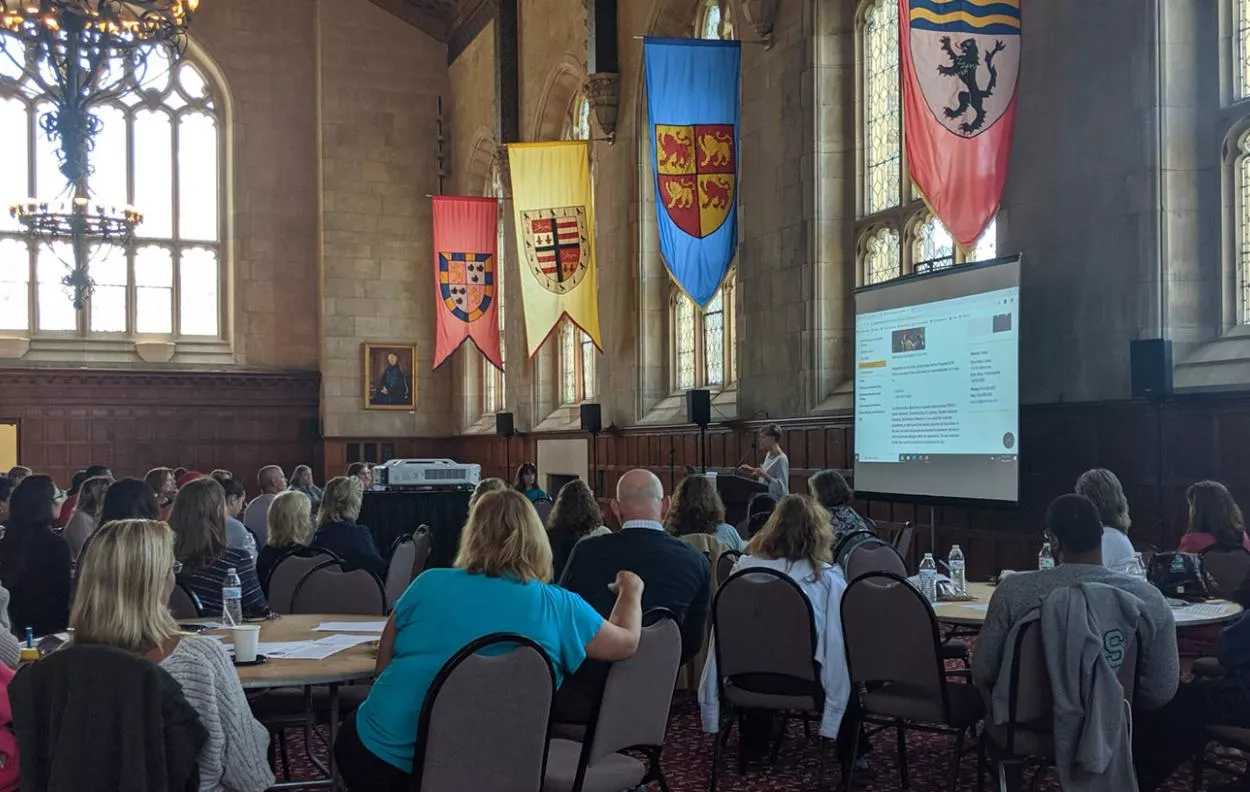 Staff gathered at Great Hall