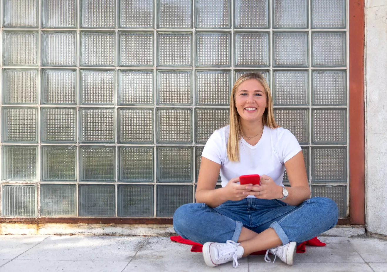 student on phone