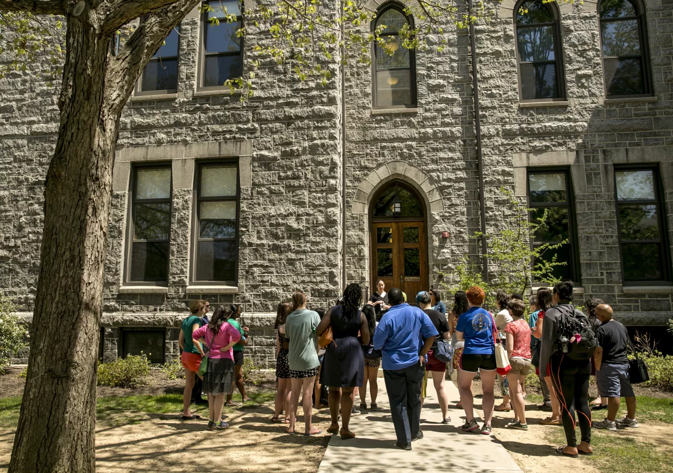 Tour Group in Front of Building