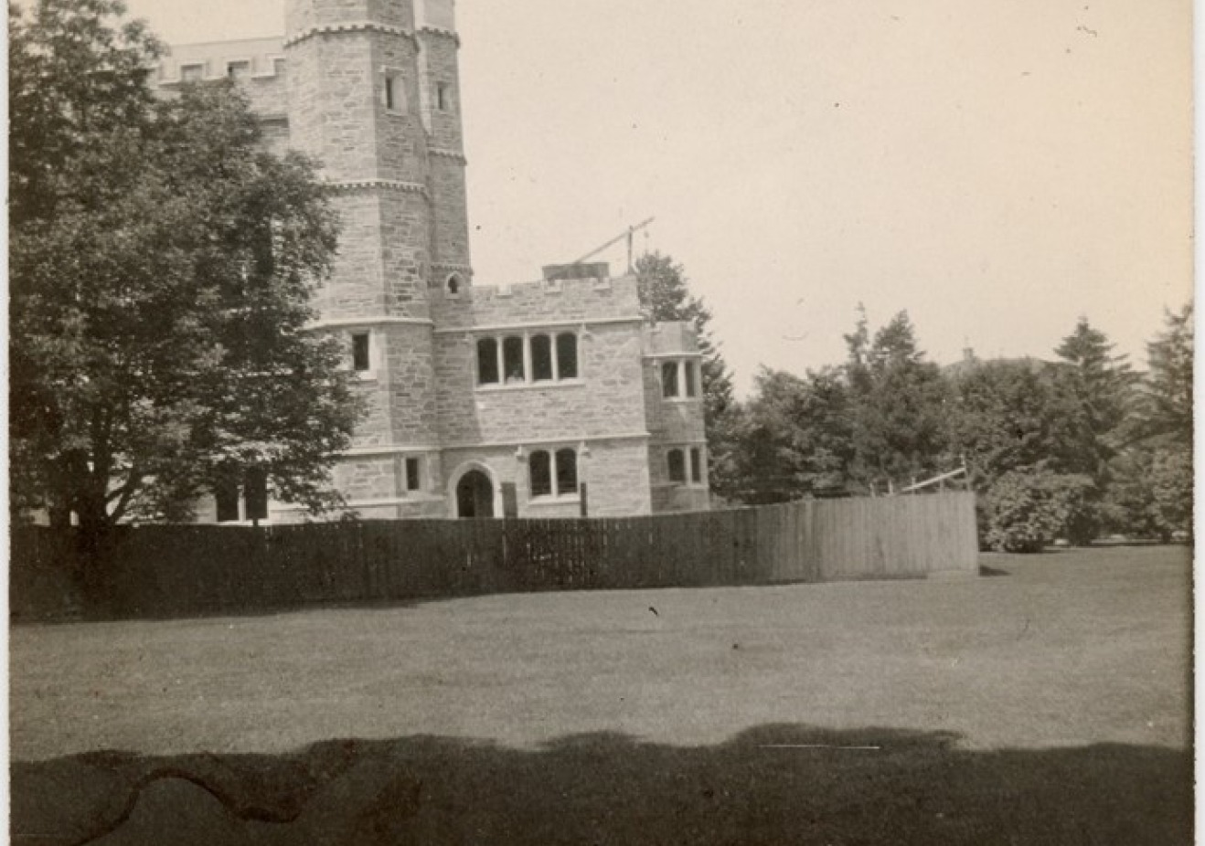 Stone building under construction