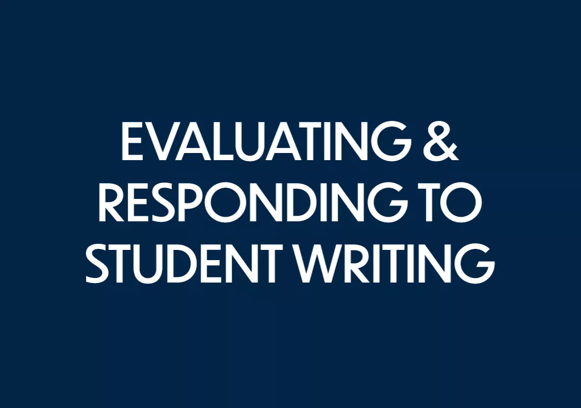 ga handbook - evaluating and responding to student writing