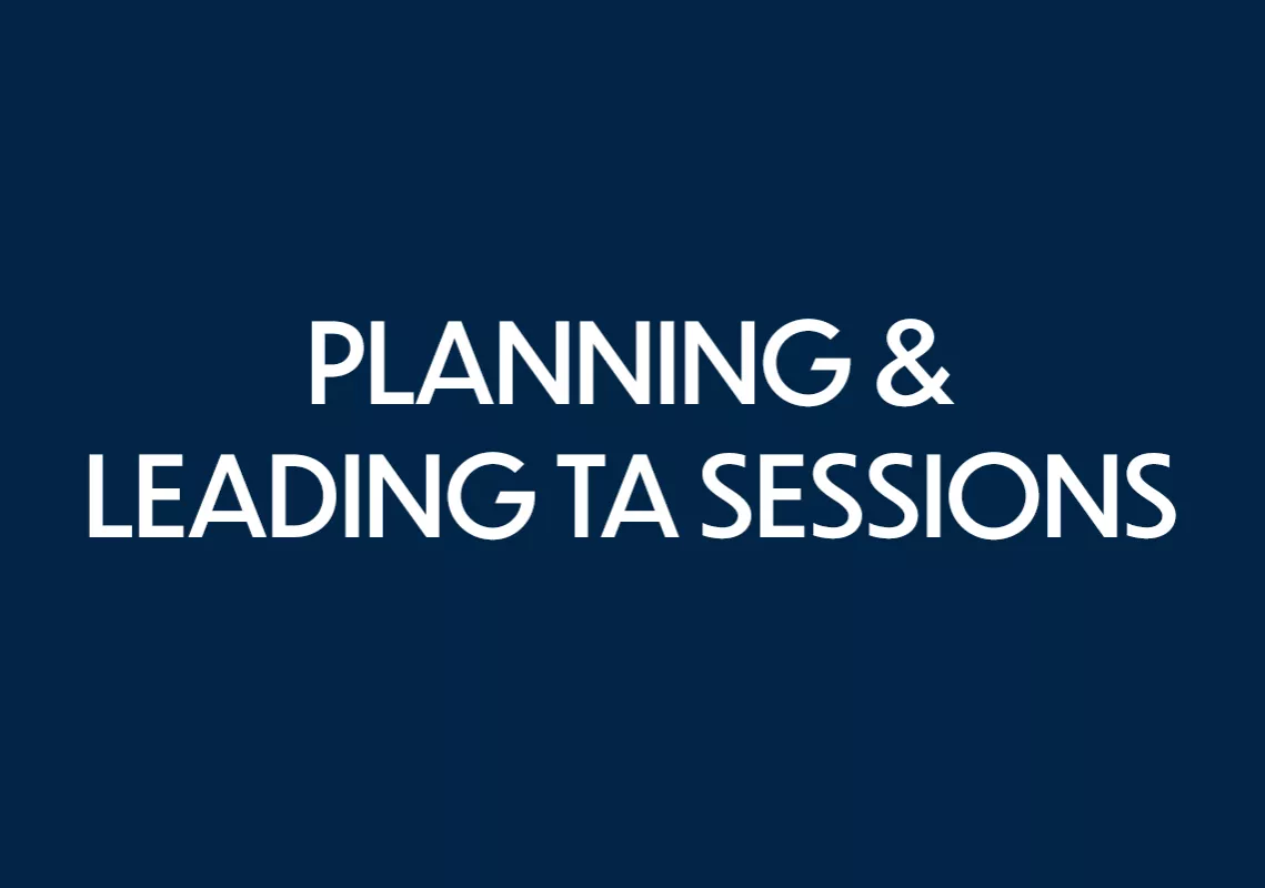 ga handbook - planning and leading ta sessions