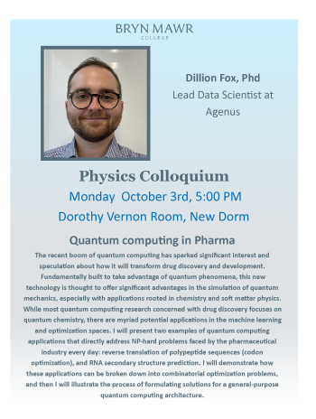 Physics Speaker Dillion Fox poster