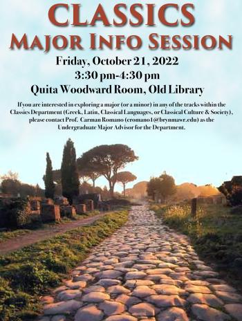 Classics Major Information Session Poster Fall 2022