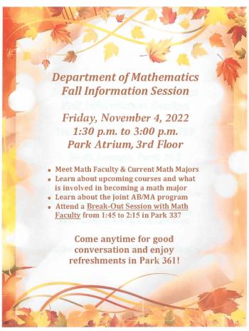 Math Fall 2022 Info Session