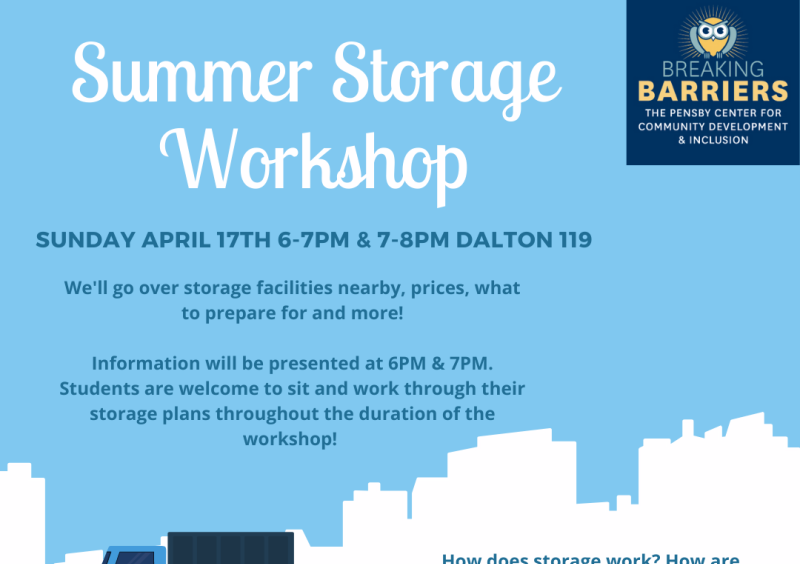 Summer Storage Workshop 4/17 6-8PM