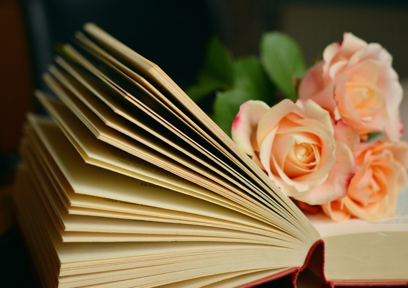 Book with roses