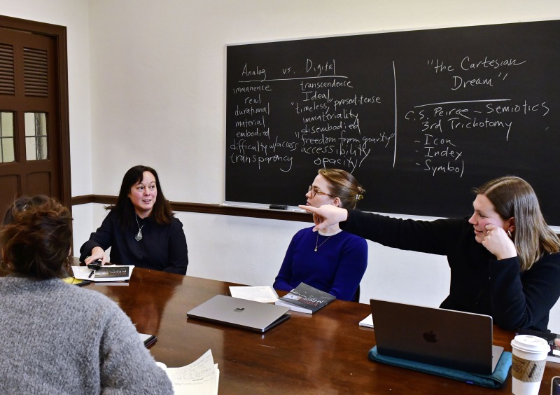 professor and students in a classroom