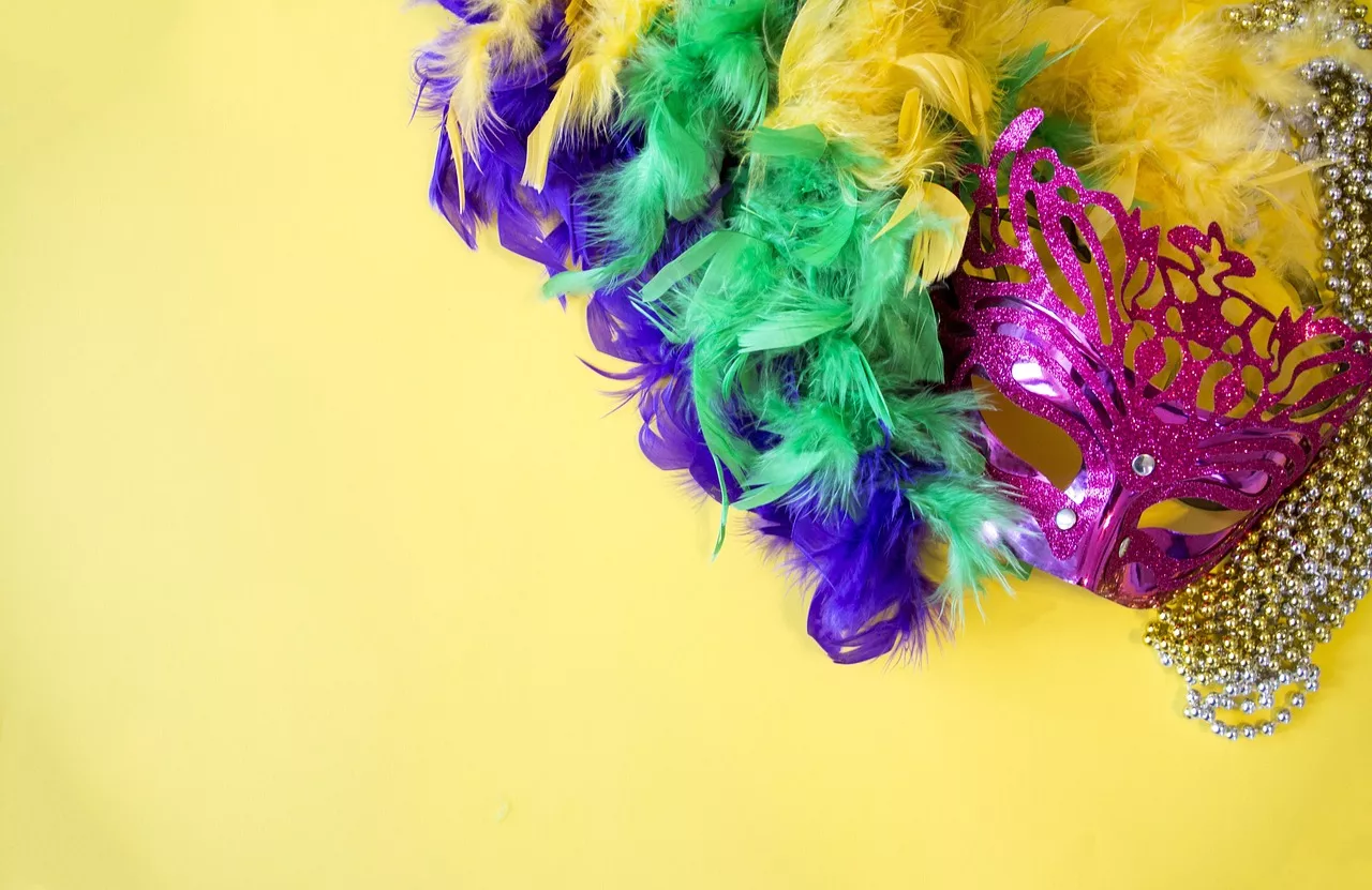 Mardi Gras Mask and Beads