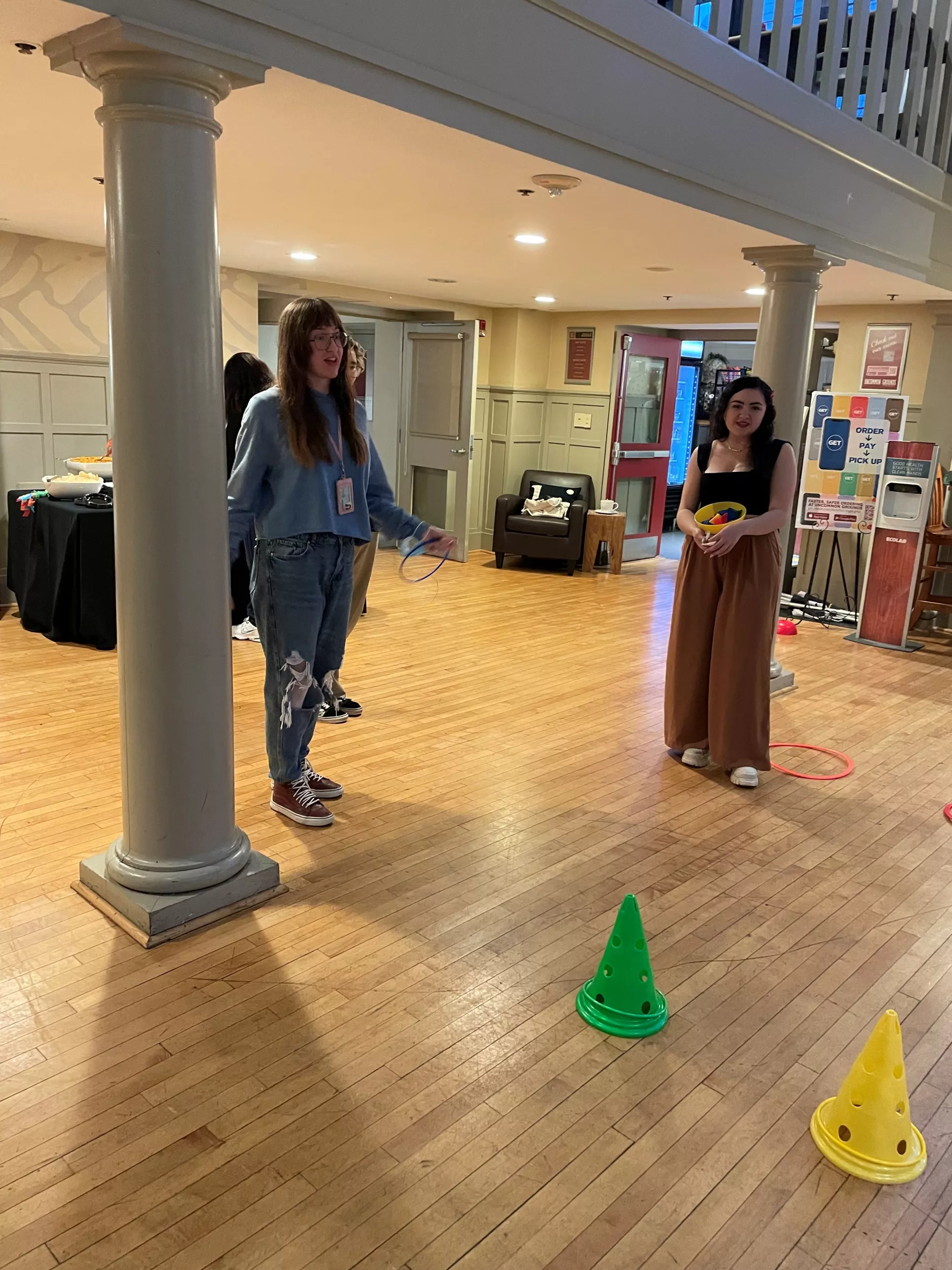 Students playing ring toss at our Field Day event