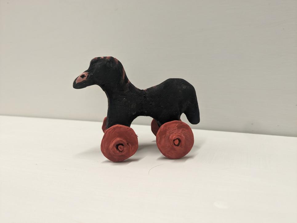 Recreation of ancient Greek toy horse 