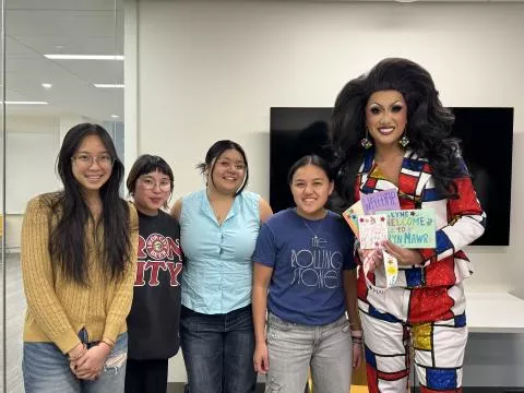 Math Appreciation Week: Members of the Filipino Student Association with 2024 Math Appreciation Week Keynote Speaker Kyne Santos.