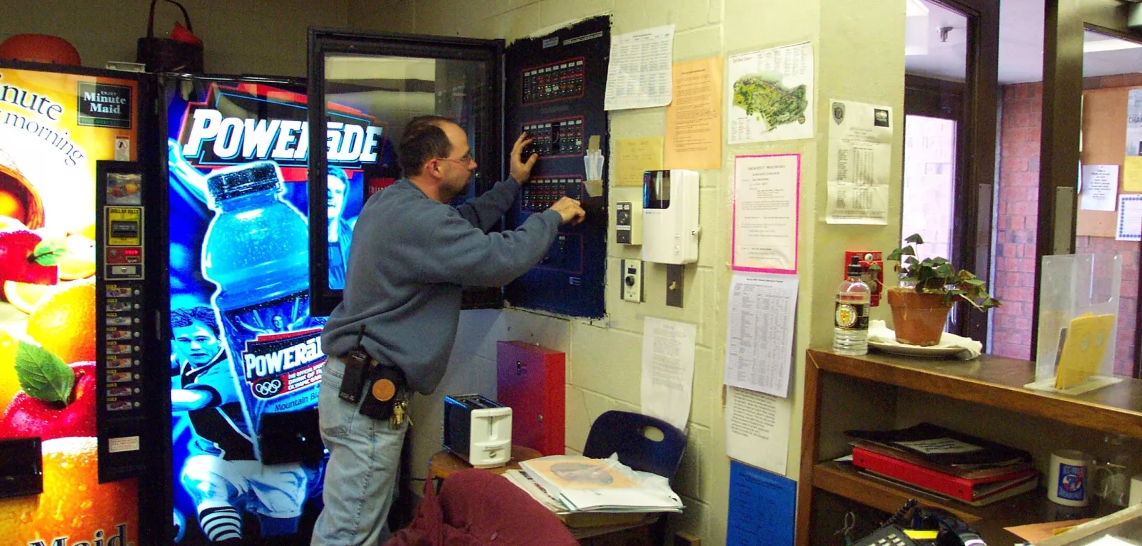 Electrician working on panel