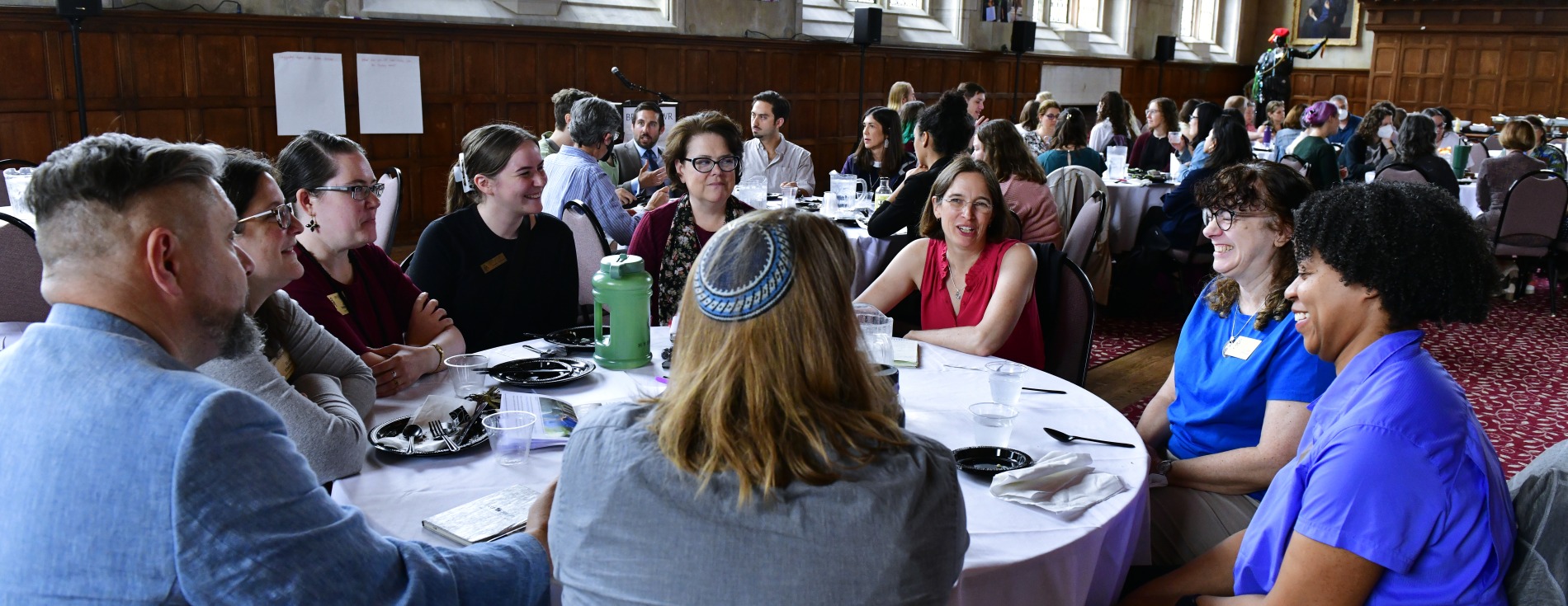 Wendy Cadge with community members at Current Topics in Higher Ed event