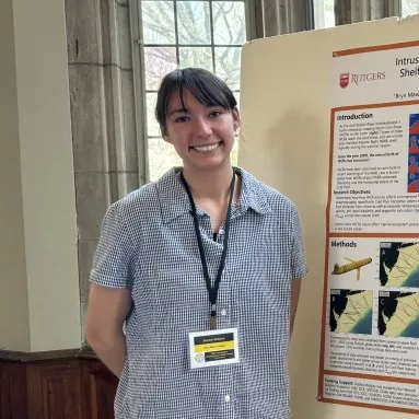 Sophia Midgley during a poster session