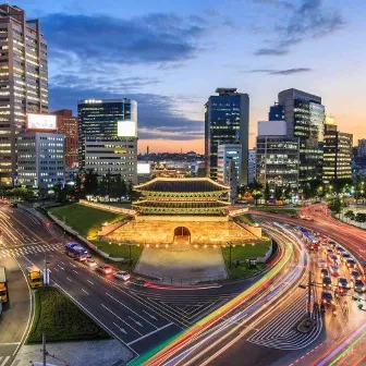 A view of Seoul at dusk