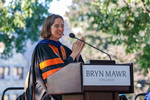 Wendy Cadge speaking at Convocation