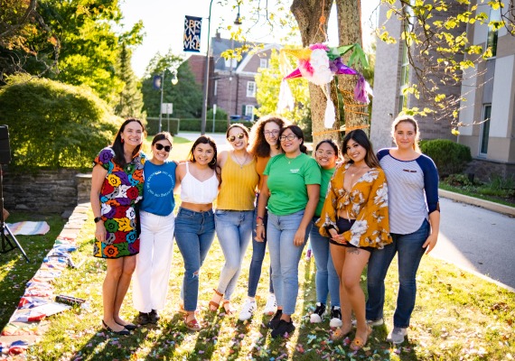 E-board members and Cristina Fink at Latinx Heritage Month Kick-off event