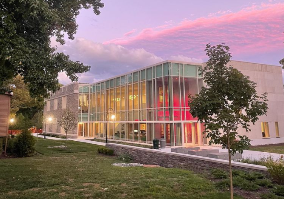 Photo of Lavender skies over The Well - Photo by Becky Yu ‘24 - Instagram post