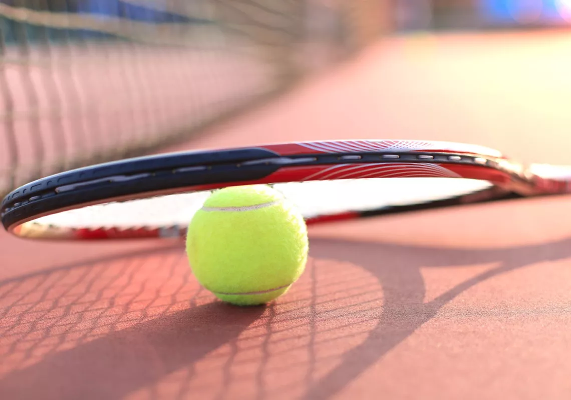 Tennis ball in sun