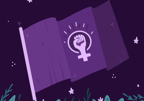 Purple feminism flag