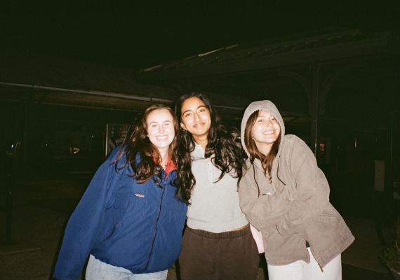 Students at the Bryn Mawr Train Station