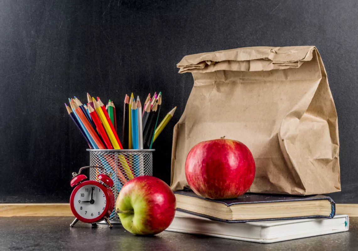 Brown bag lunch stock