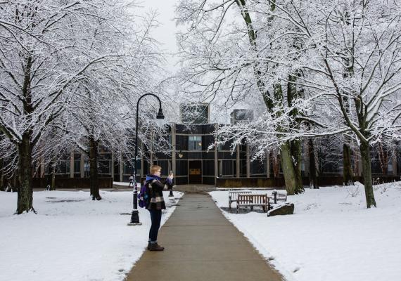 Campus in the snow