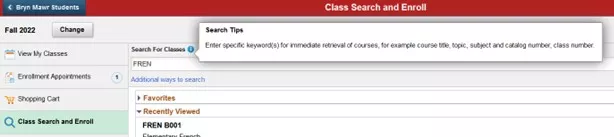 Class search enroll search tips