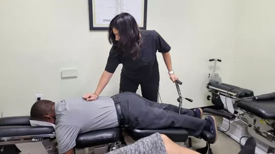 Diana using the Cox machine with patient