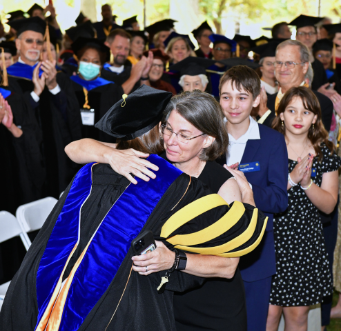 Wendy and Deborah hugging at Inauguration