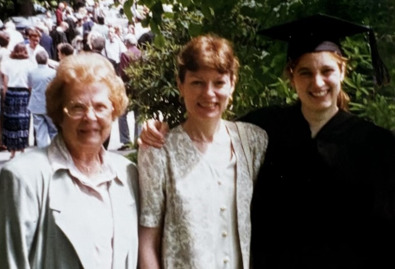 Wendy Cadge with her grandmother and mother at her Swarthmore graduation.