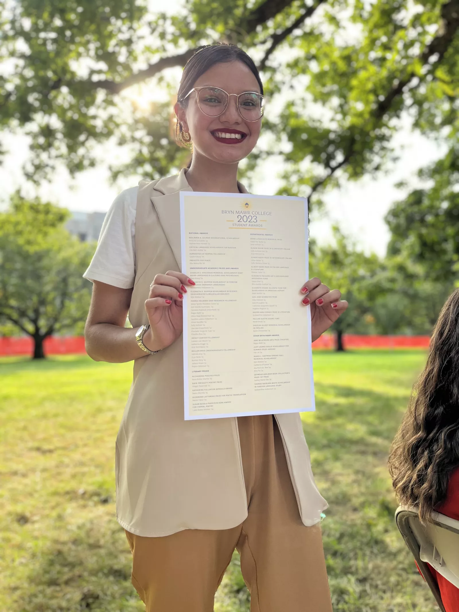 Sofia at a student award ceremony