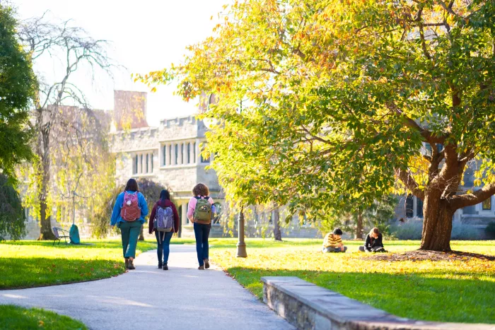 Students Walking in the Fall