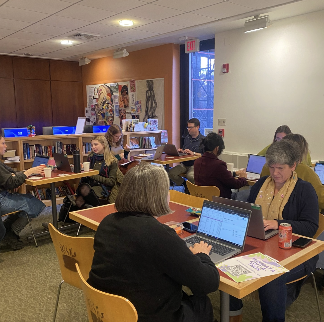 Participants transcribe at Wikidata Edit-a-thon